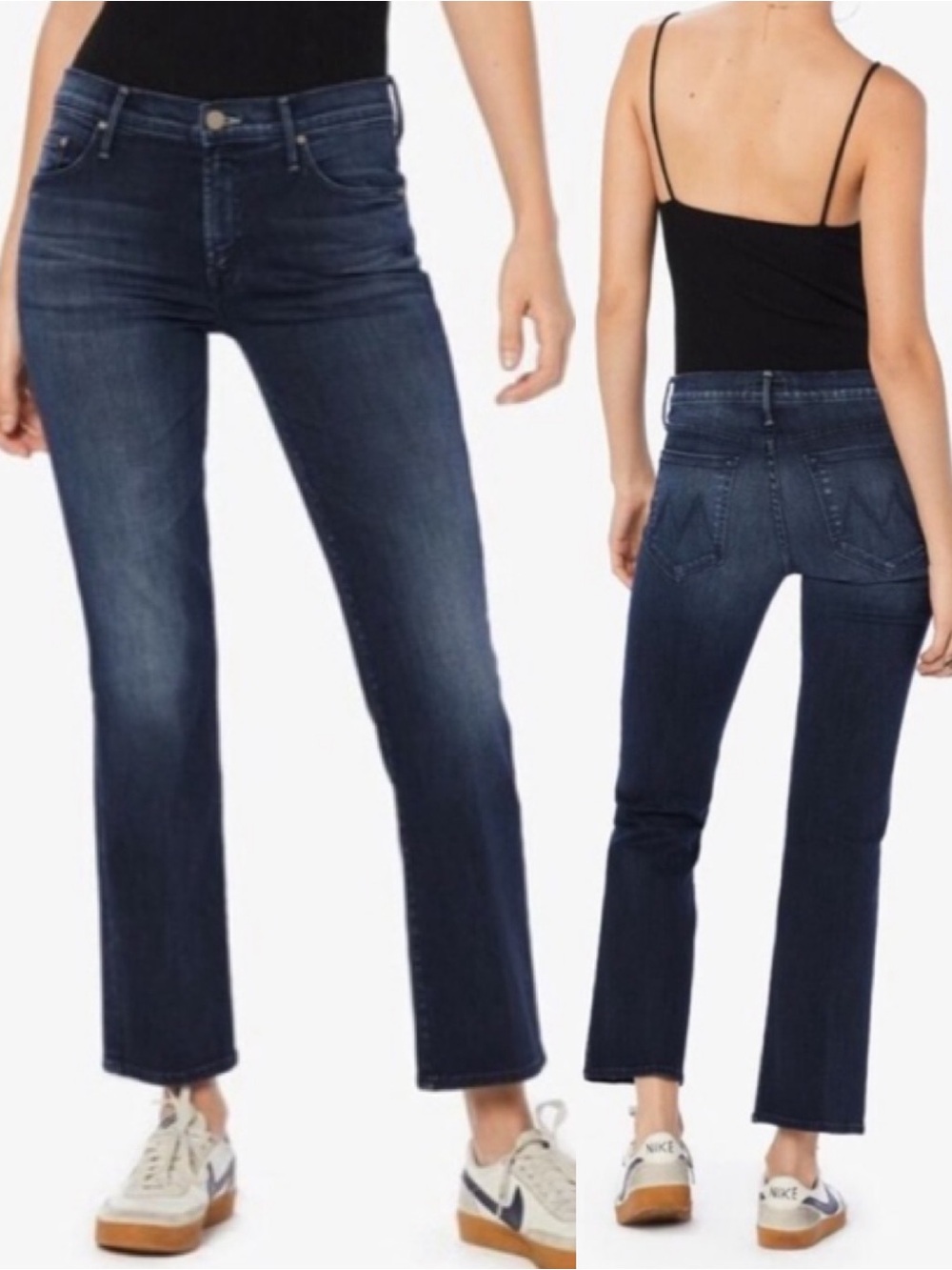 Mother Denim The Outsider Crop Flare Jeans: Two Strangers Ride On The Subway - Picture 3 of 16